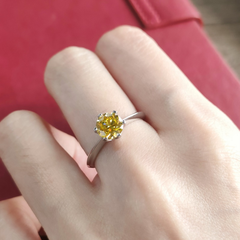 Women's Bloom Flower Moissanite Ring, 1 Carat Design